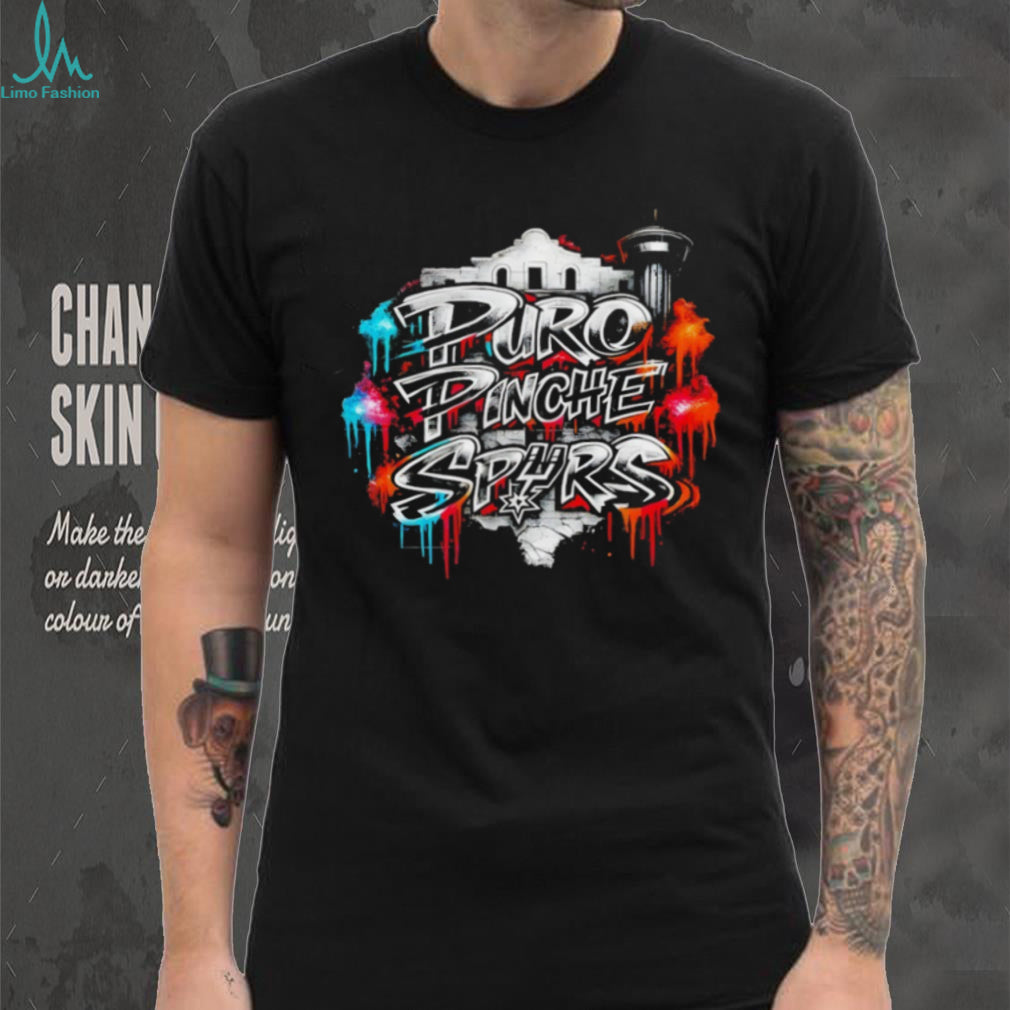 Puro Pinche Spurs Graffiti Alamo City Basketball Fan T Shirt