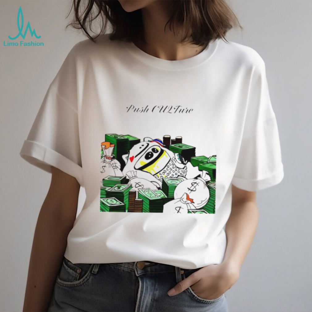 Push CU2Ture Money Bags Streetwear Cartoon Graphic T Shirt
