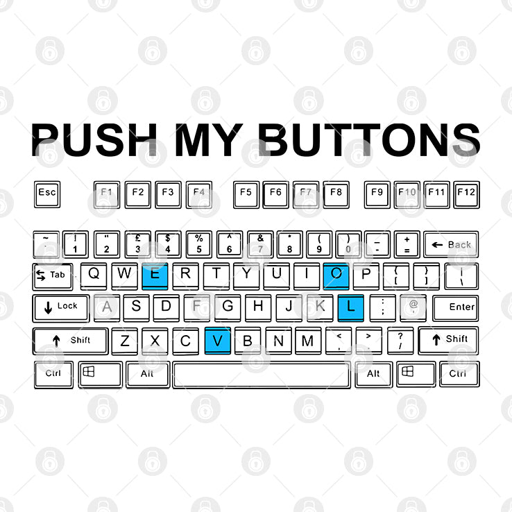 Push My Buttons Keyboard Boobs T Shirt