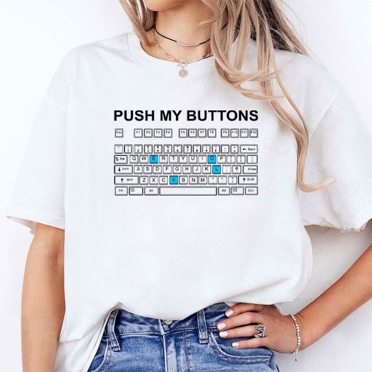 Push My Buttons Keyboard Boobs T Shirt