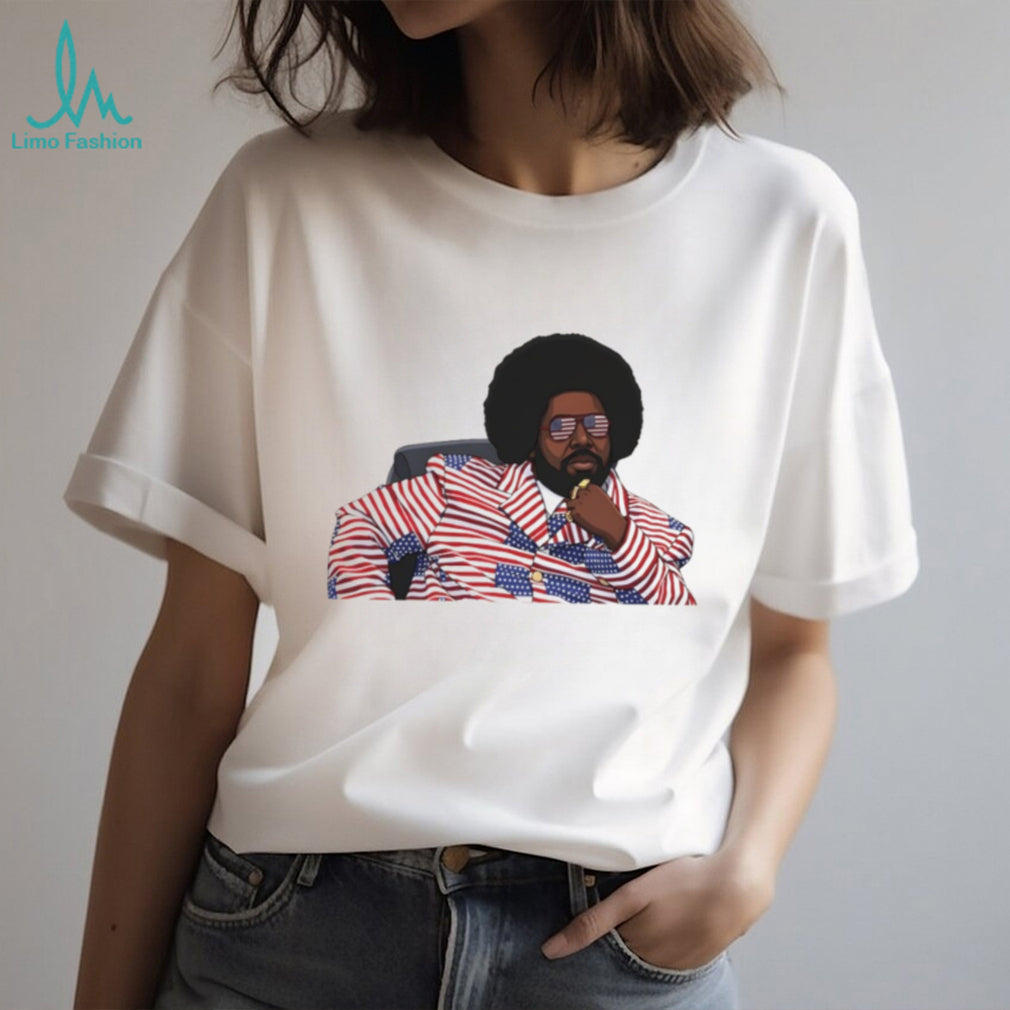 Questlove American Flag Suit Illustration Graphic T Shirt