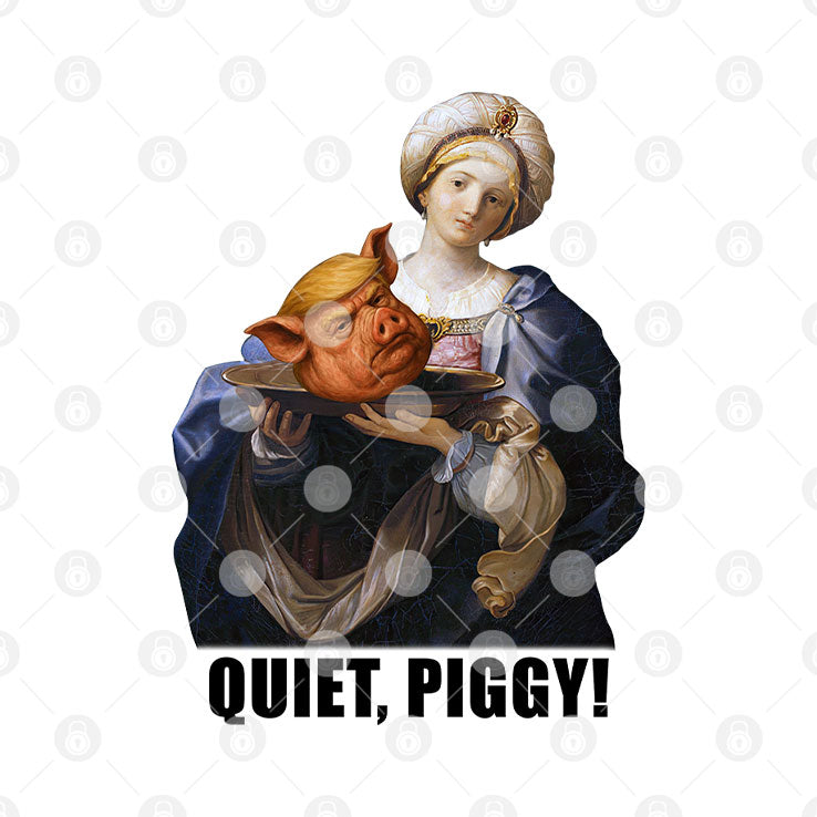 Quiet Piggy Saint Holding Pig Head Anti Trump T Shirt