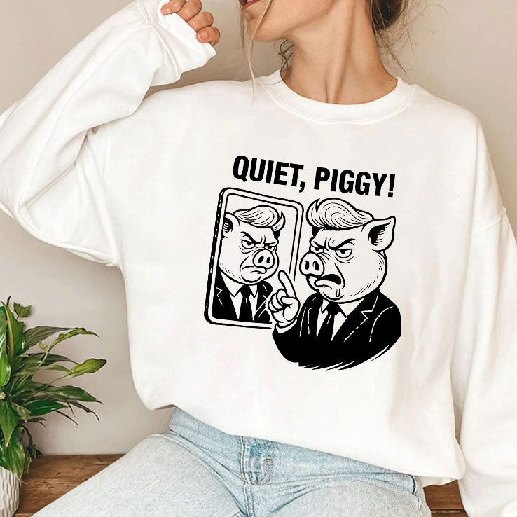 Quiet Piggy Pointing Angrily Anti Trump T Shirt