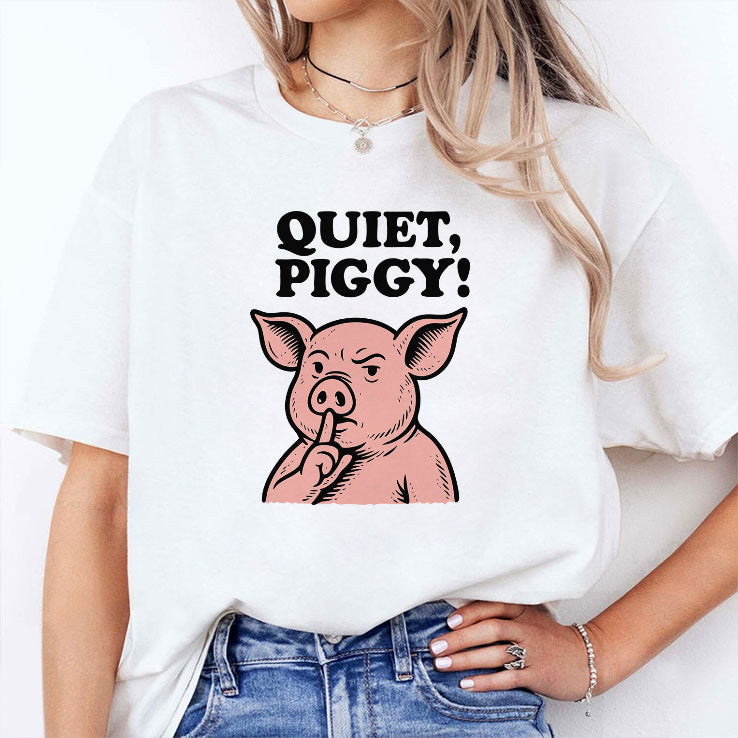 Quiet Piggy Satirical Trump T Shirt