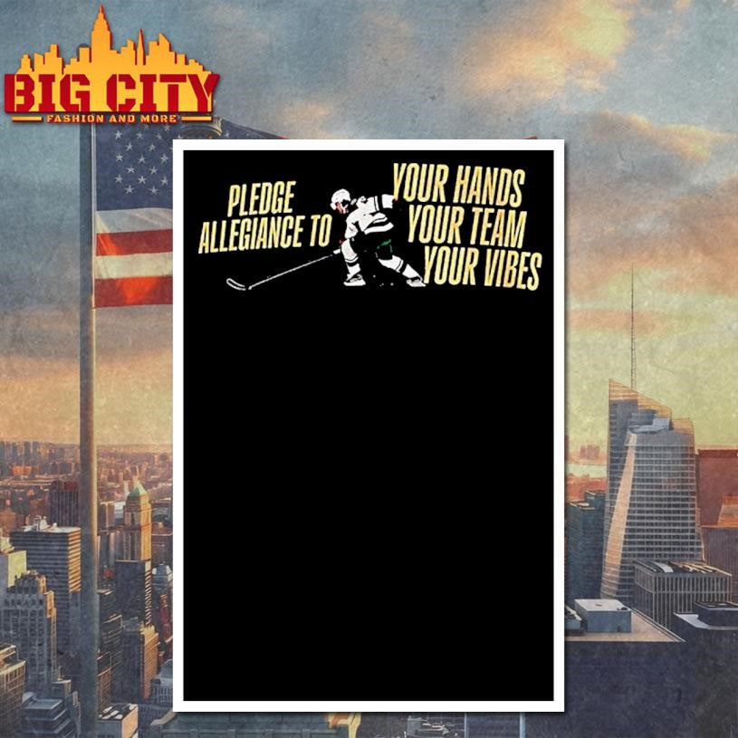 Quinn Hughes Minnesota Wild Hockey Pledge Allegiance To Your Hands Your Team Your Vibes Shirt