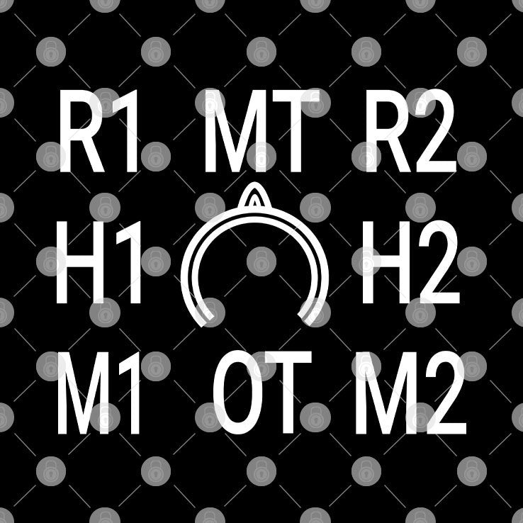 R1 MT R2 H1 H2 M1 OT M2 Final Fantasy XIV Shirt