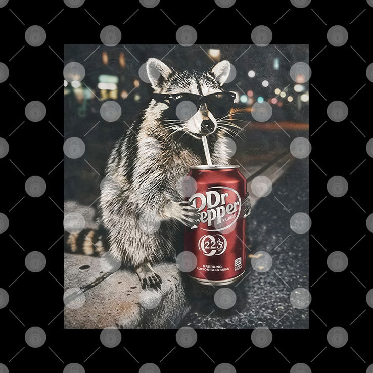 Raccoon Drinking Dr Pepper T Shirt
