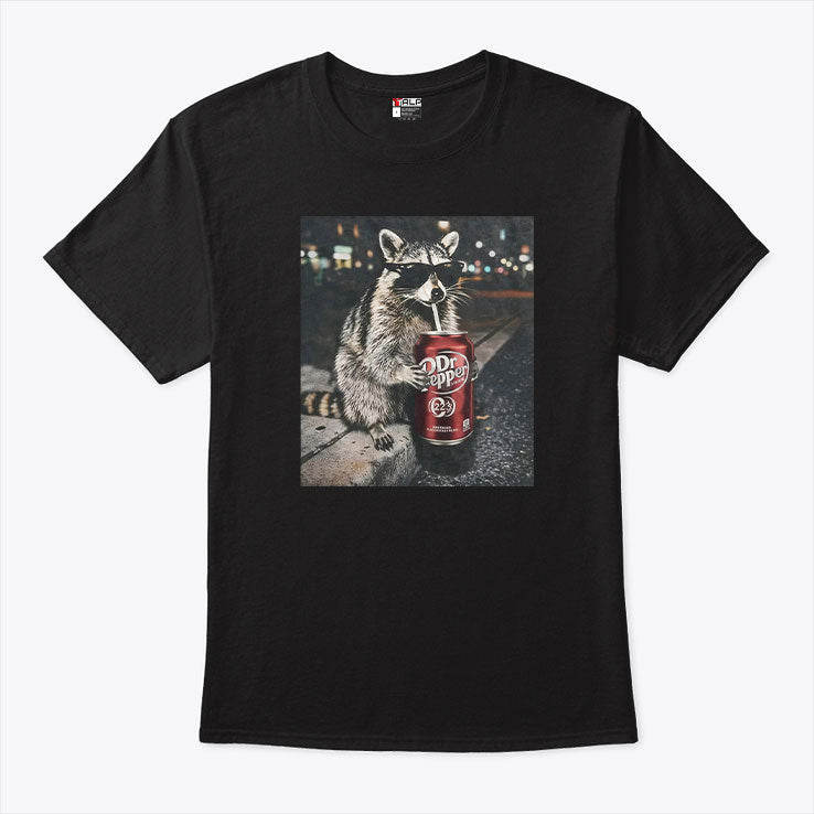 Raccoon Drinking Dr Pepper T Shirt