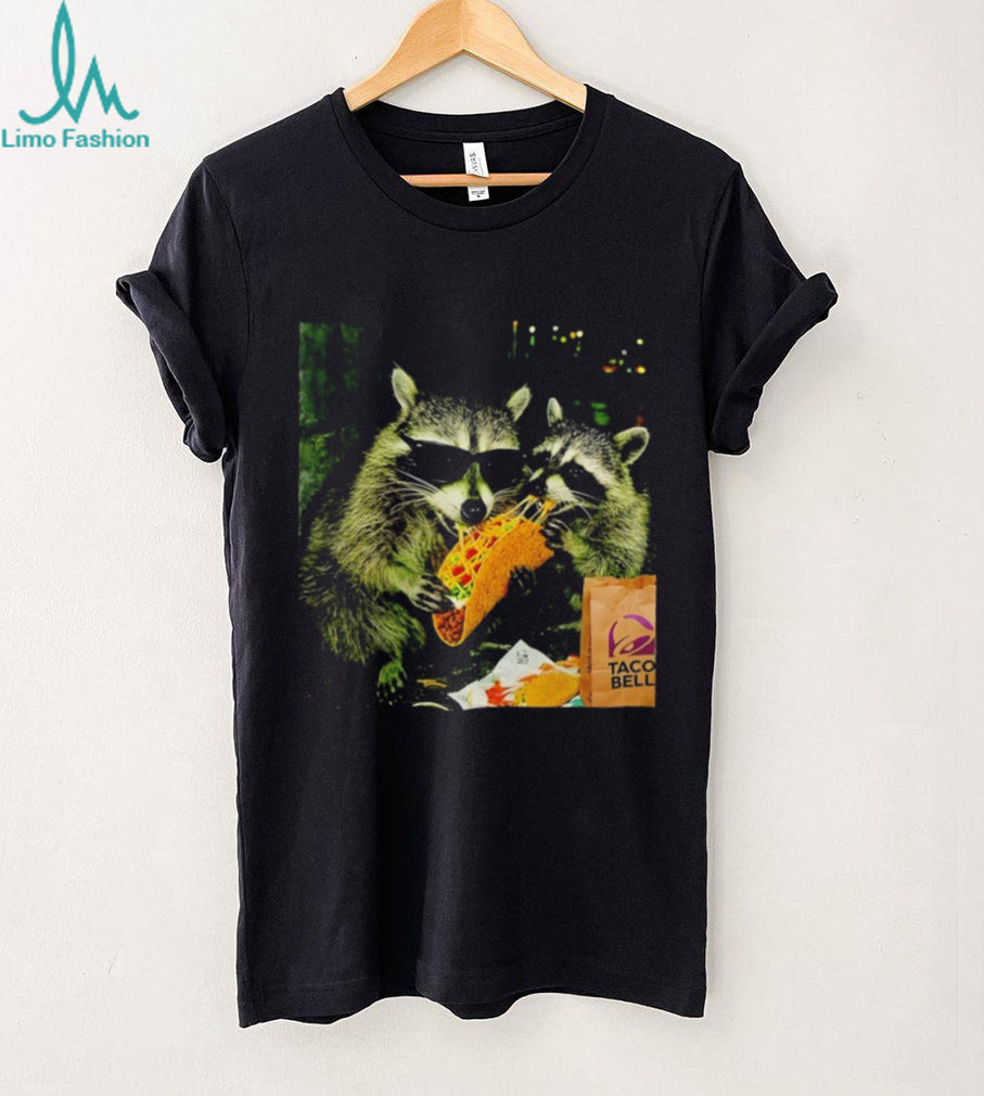 Raccoons Eating Taco Bell Sunglasses Funny Graphic T Shirt