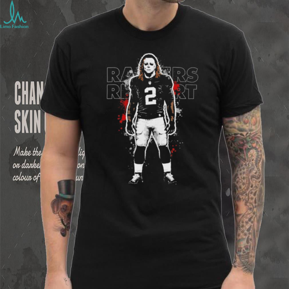 Raiders Report Michael Myers Mask Football Jersey Mashup T Shirt