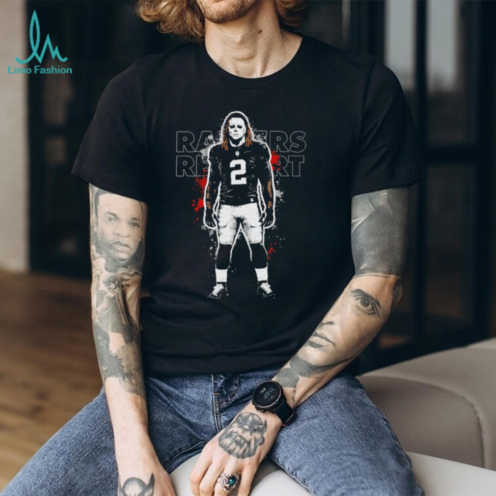 Raiders Report Michael Myers Mask Football Jersey Mashup T Shirt