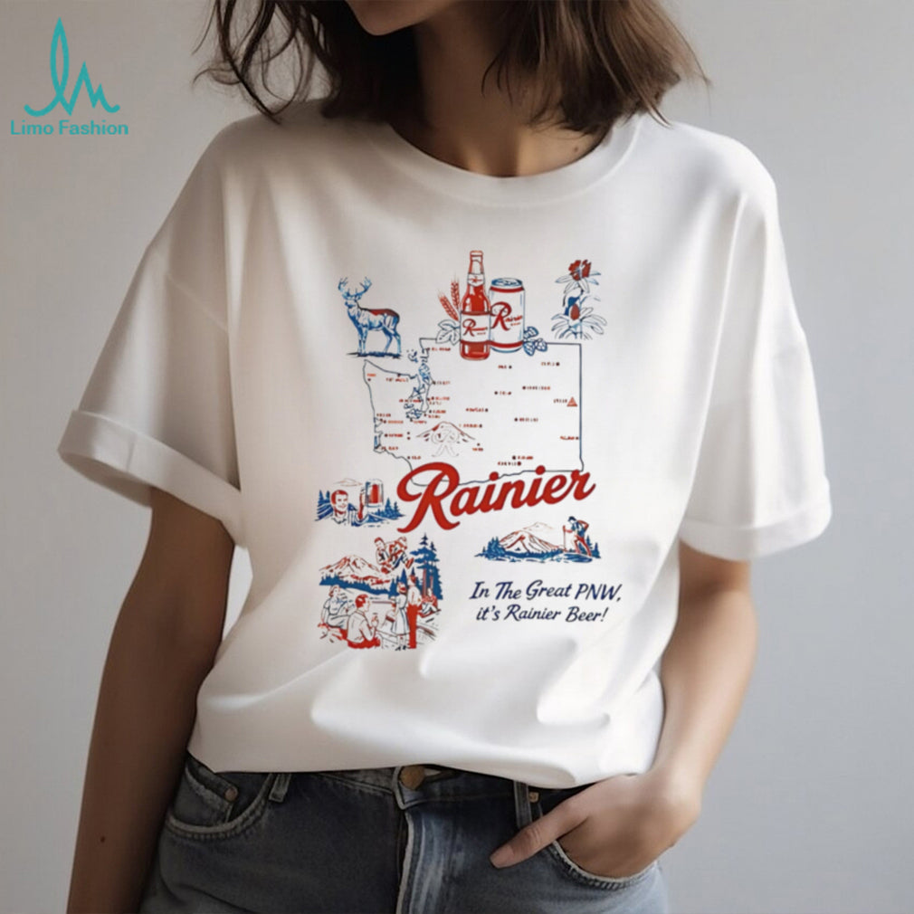 Rainier Beer Pacific Northwest PNW Mountain Vintage Style T Shirt