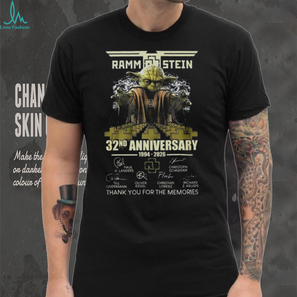 Rammstein Band Yoda 32Nd Anniversary Rock Music Tour Shirt