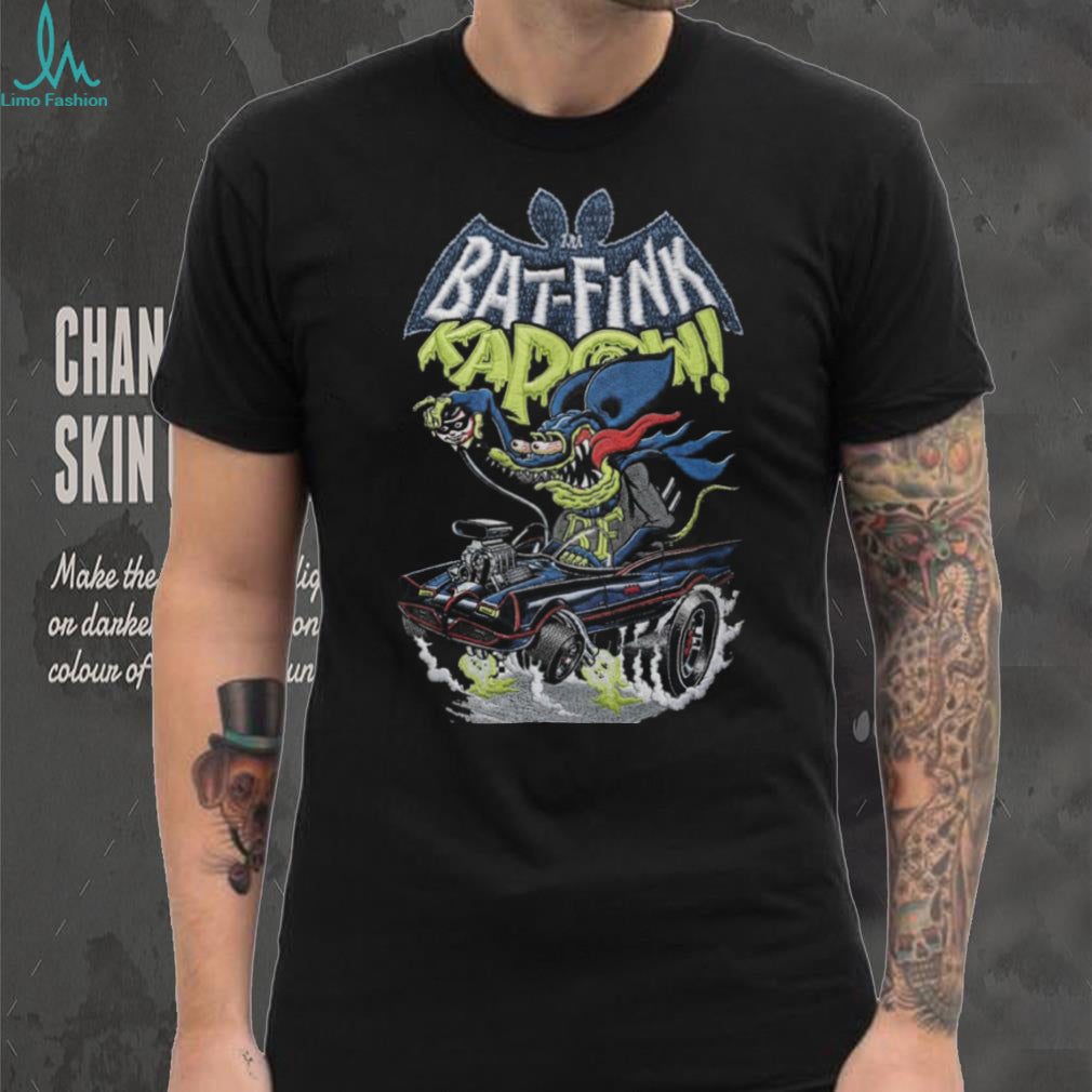 Rat Fink Style Bat Fink Kpow Custom Car Cartoon T Shirt