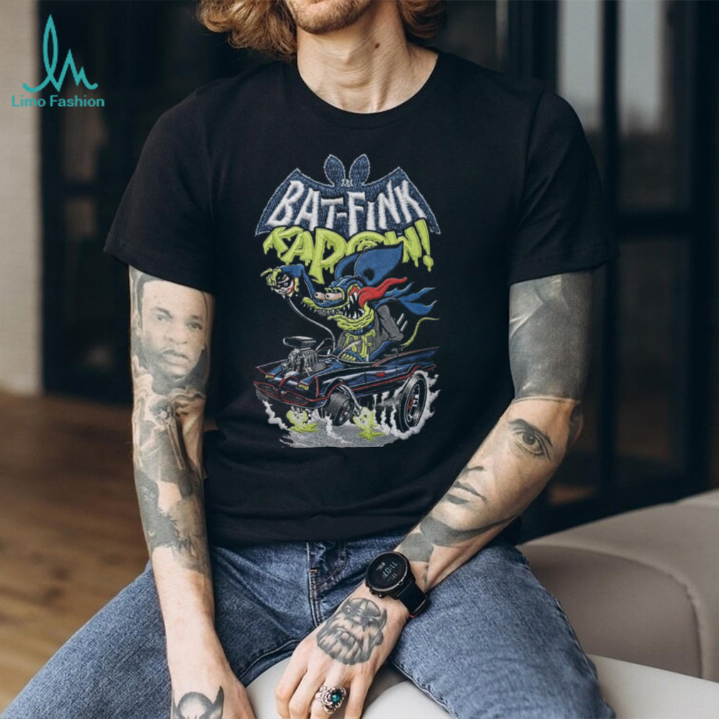 Rat Fink Style Bat Fink Kpow Custom Car Cartoon T Shirt