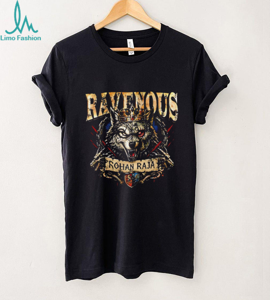 Ravenous Rohan Raja wolf wearing crown illustration shirt