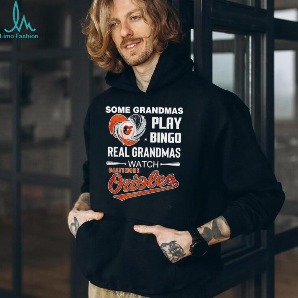 Real Grandmas Watch Baltimore Orioles Baseball Heart Graphic T Shirt
