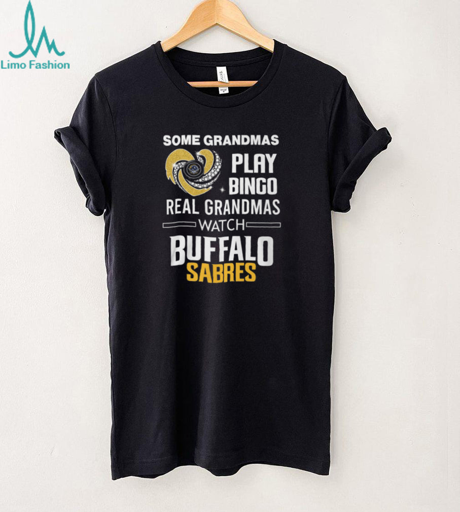 Real Grandmas Watch Buffalo Sabres Hockey Sparkle Heart Sports Fan T Shirt
