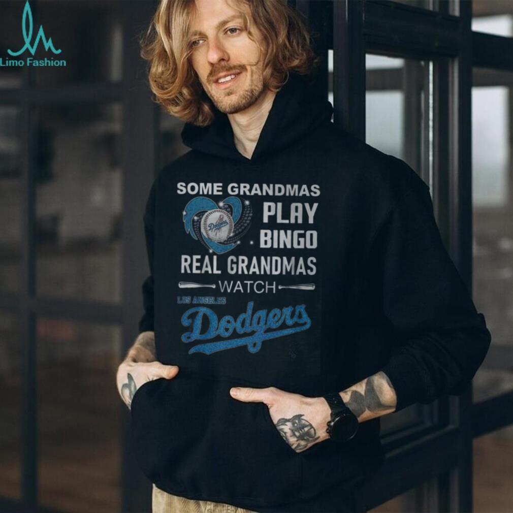Real Grandmas Watch Los Angeles Dodgers Baseball Grey T Shirt