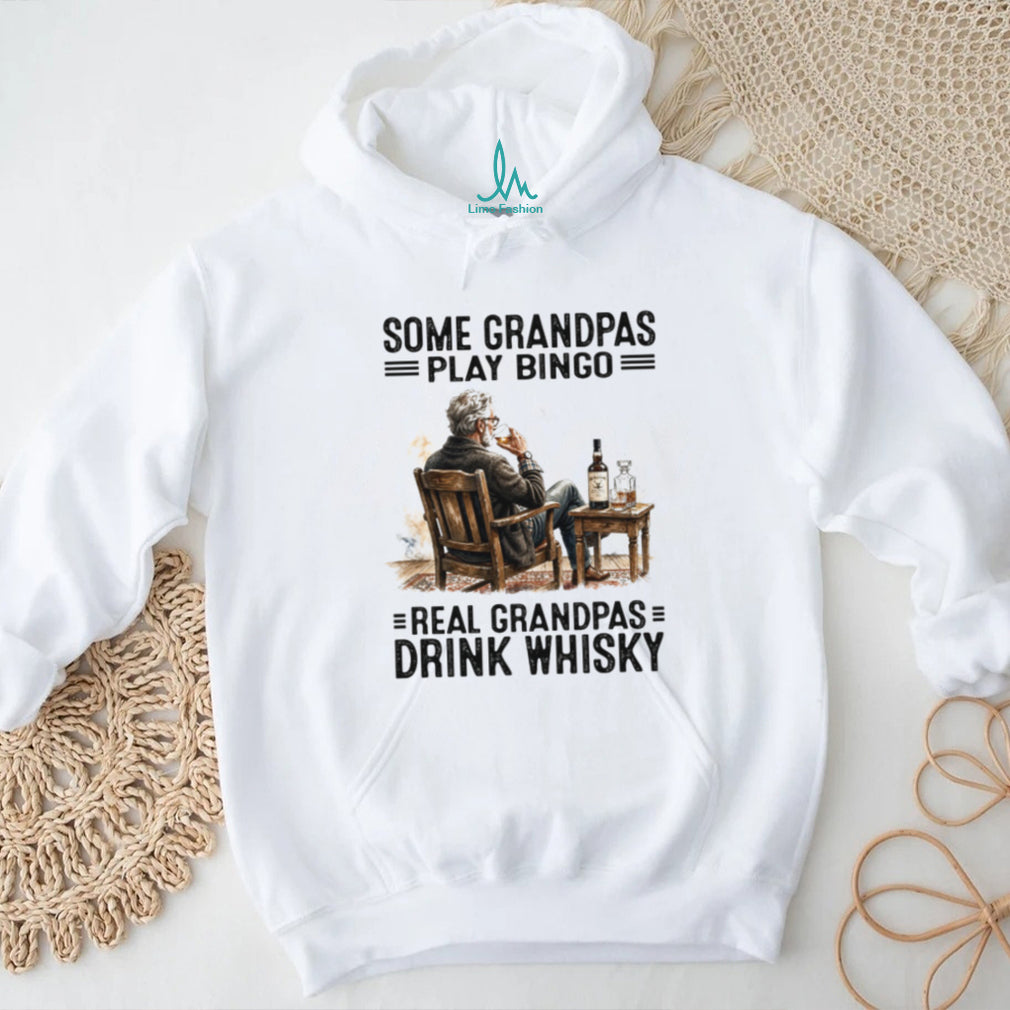 Real Grandpas Drink Whiskey Funny Old Man Bourbon Lover T Shirt