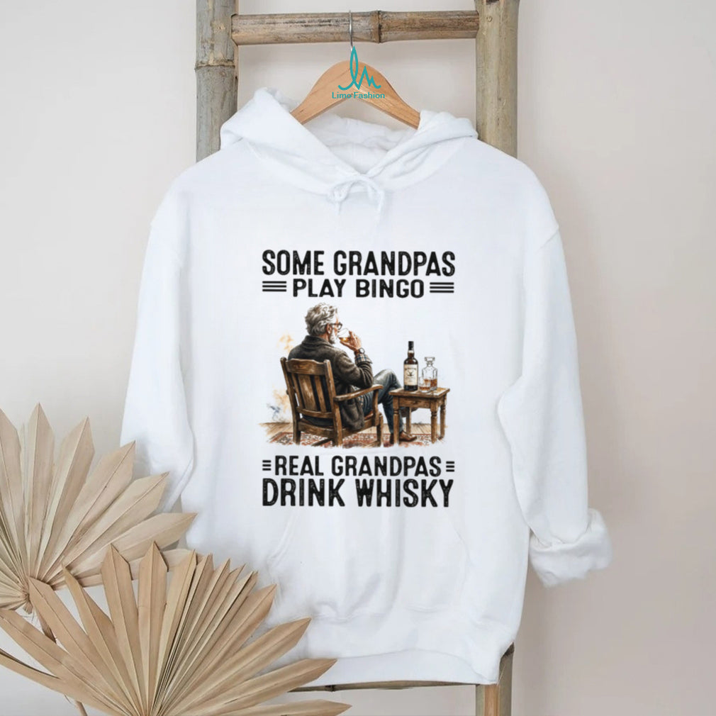 Real Grandpas Drink Whiskey Funny Old Man Bourbon Lover T Shirt