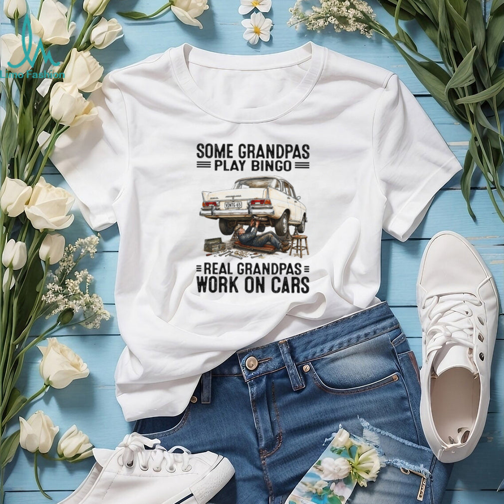 Real Grandpas Work On Cars Vintage Mechanic Grandfather T Shirt