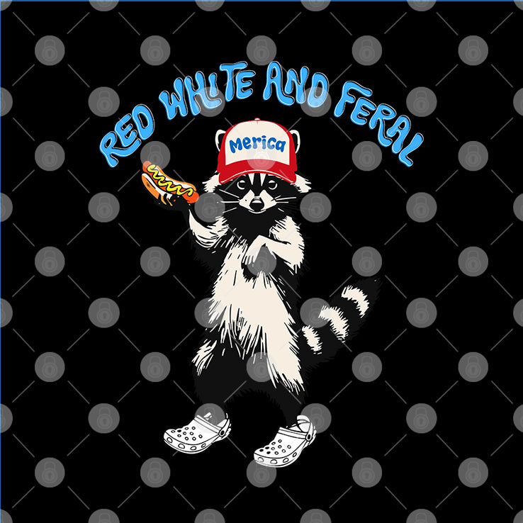 Red White And Feral Merica T Shirt