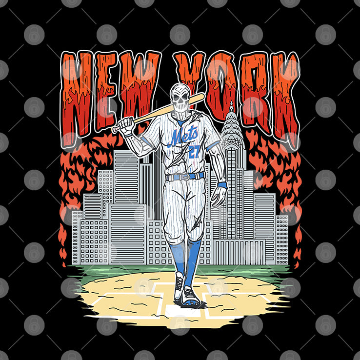 Reed Garrett New York Mets Skull Shirt