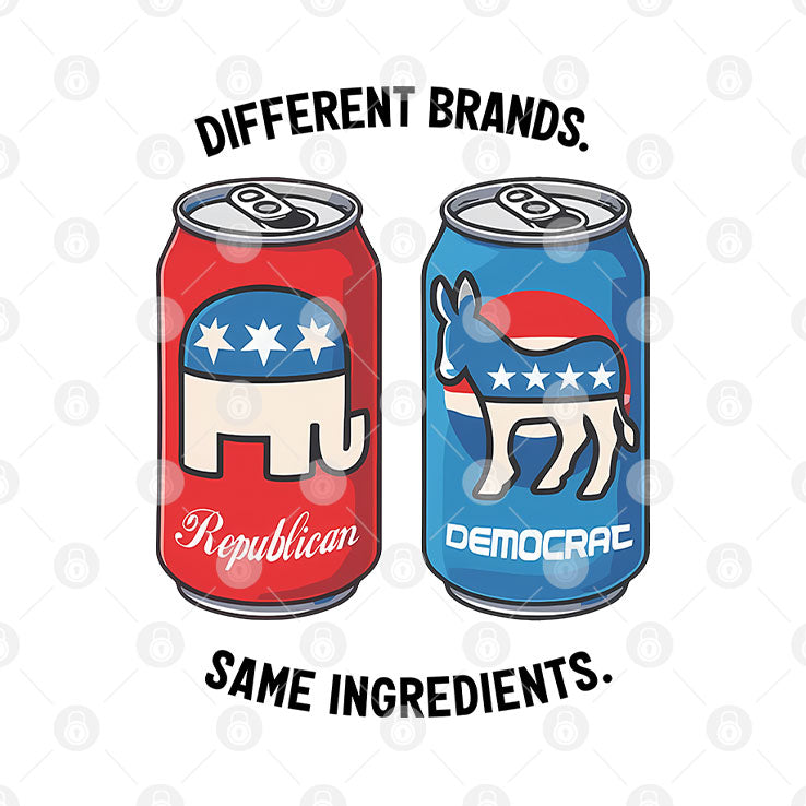 Republican Democrat Different Brands Same Ingredients T Shirt