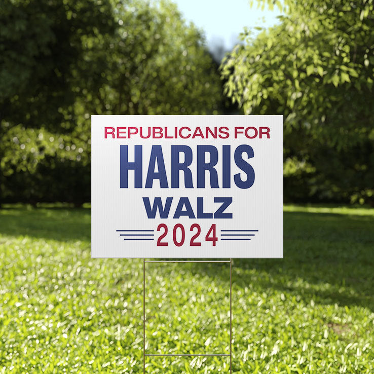 Republicans For Harris Walz 2024 Yard Sign