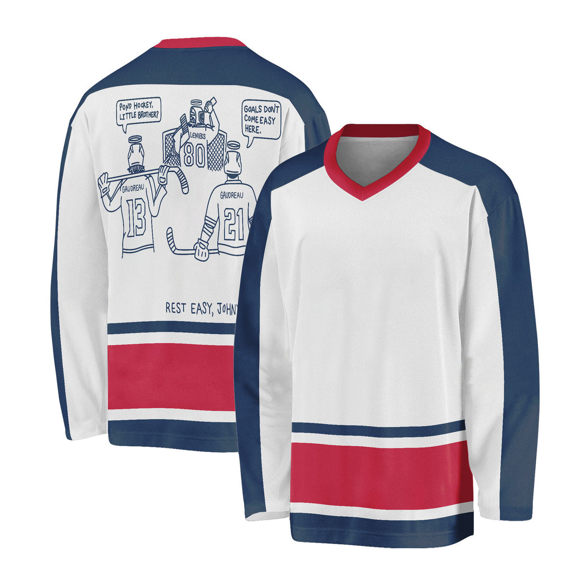 Rest Easy Johnny And Matthew Gaudreau Hockey Jersey