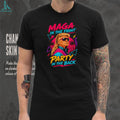 Retro 80s MAGA In The Front Party In The Back Mullet T Shirt