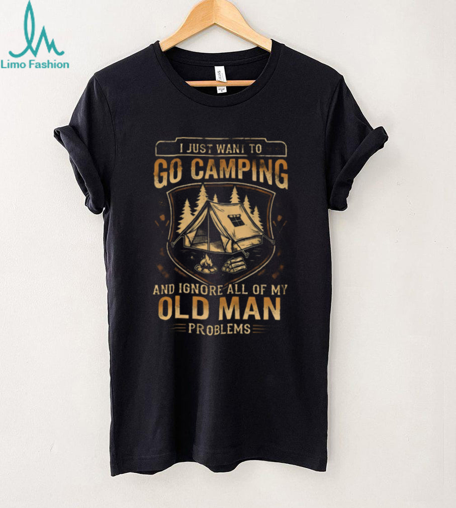 Retro Camping T Shirt I Just Want to Go Camping & Ignore Problems