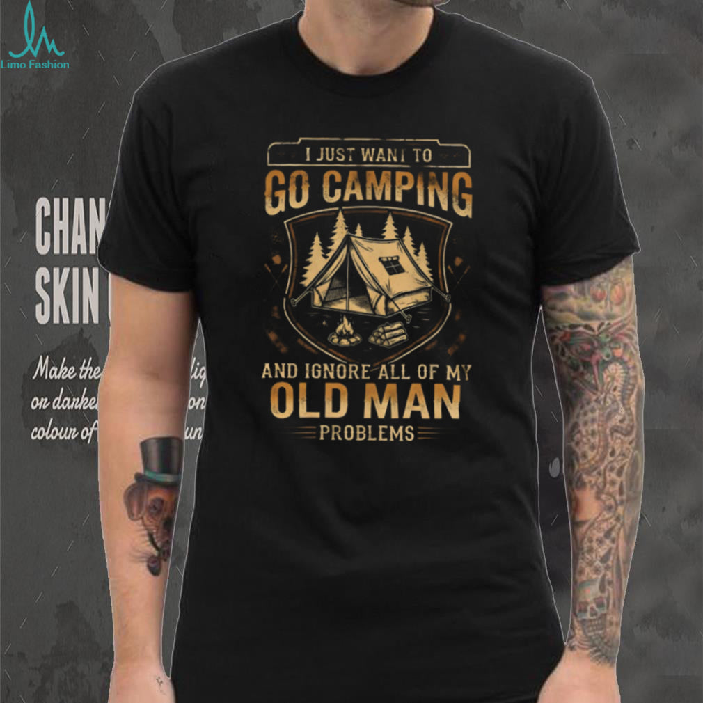 Retro Camping T Shirt I Just Want to Go Camping & Ignore Problems