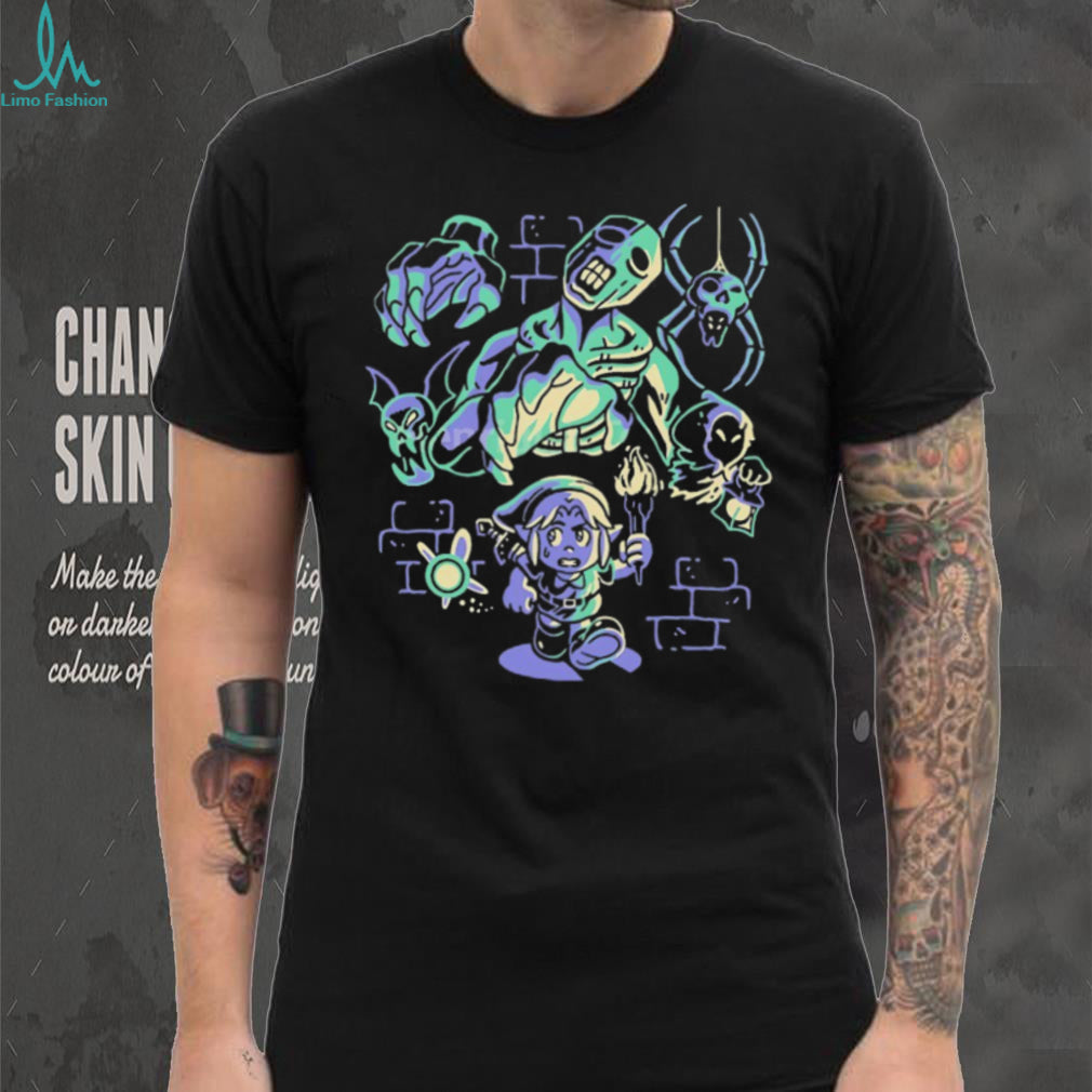 Retro Gaming Hero Dungeon Monsters Glow Graphic T Shirt