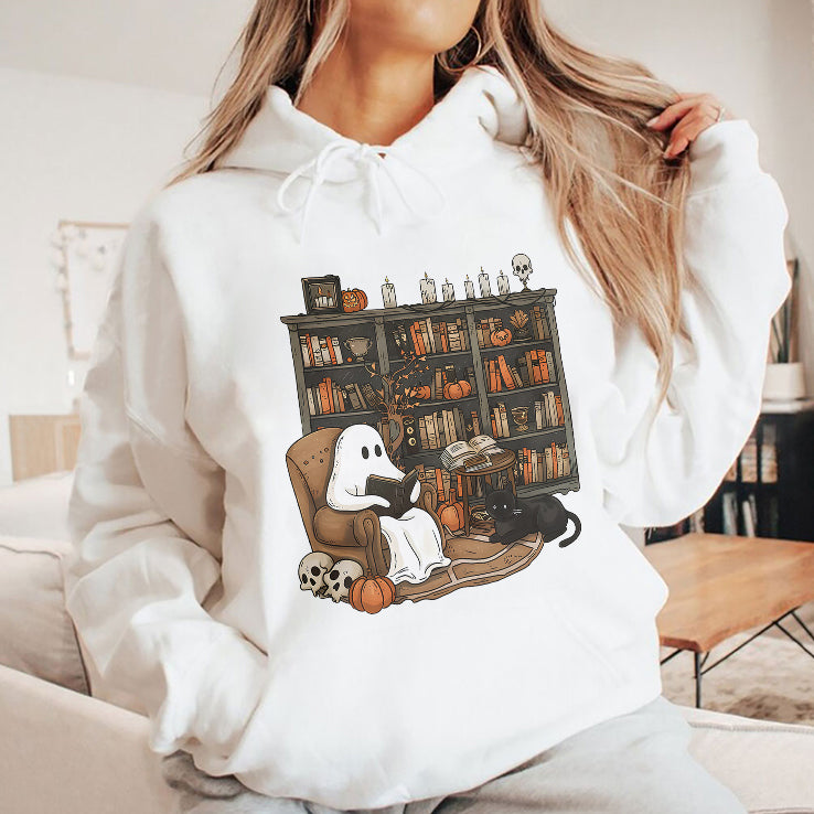 Retro Ghost Reading Books Shirt