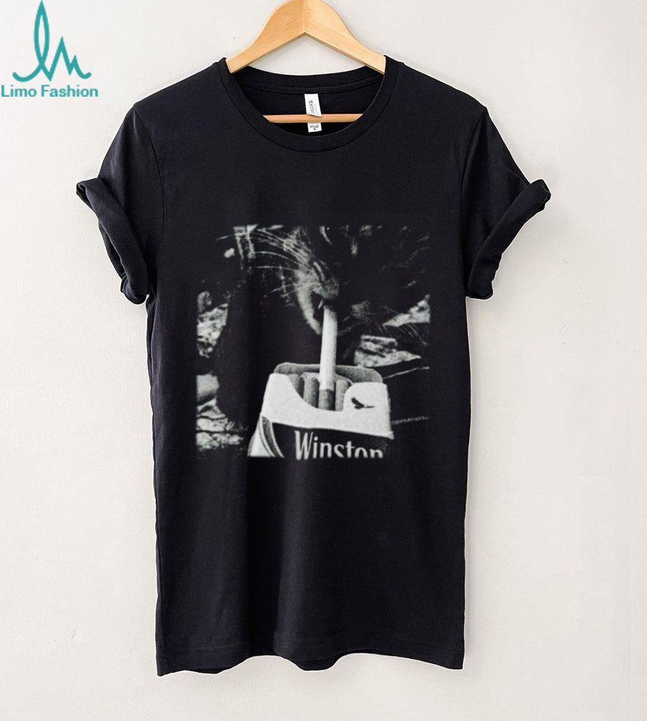 Retro Grunge Smoking Cat Aesthetic Winston Cigarettes T Shirt
