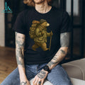 Retro Hiking Bear with Backpack and Walking Stick T Shirt