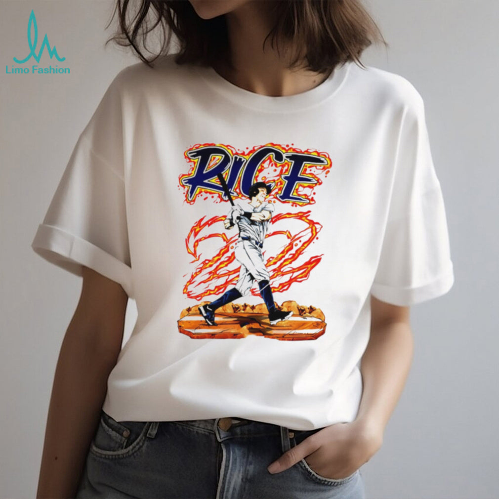 Rice 22 Baseball Home Run King Vintage Sports Style Fan Apparel Gift for Baseball Fans T Shirt