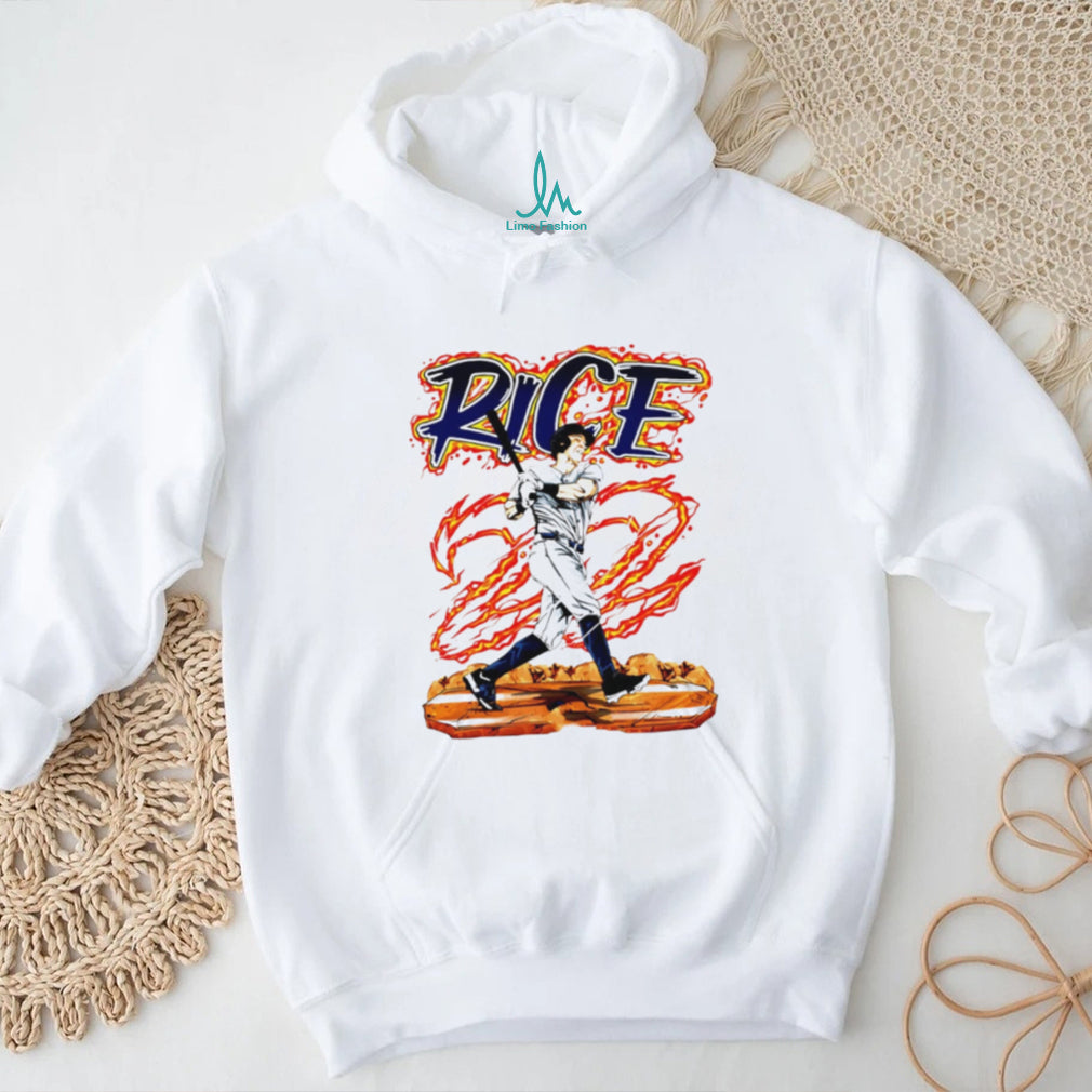 Rice 22 Baseball Home Run King Vintage Sports Style Fan Apparel Gift for Baseball Fans T Shirt