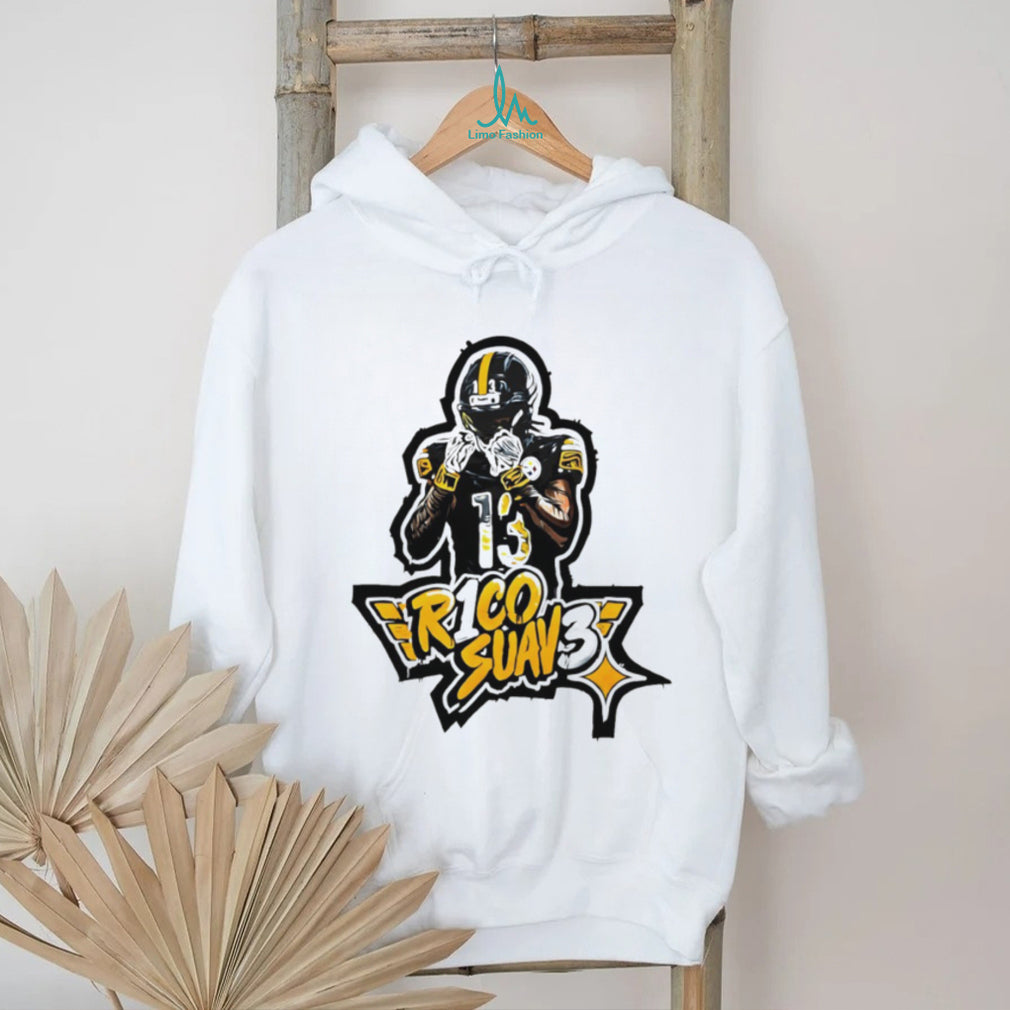 Rico Suave 13 Black and Gold Football Street Art T shirt