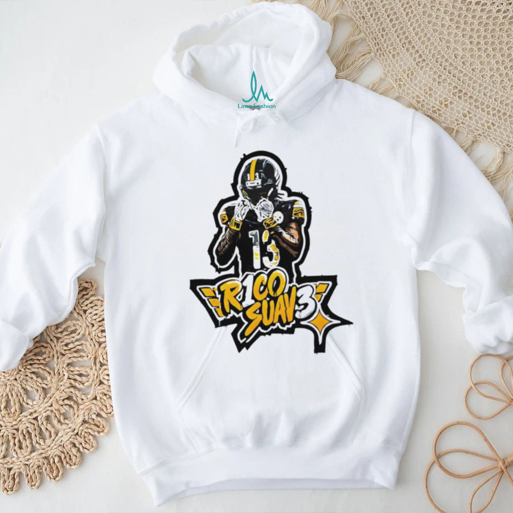 Rico Suave 13 Black and Gold Football Street Art T shirt