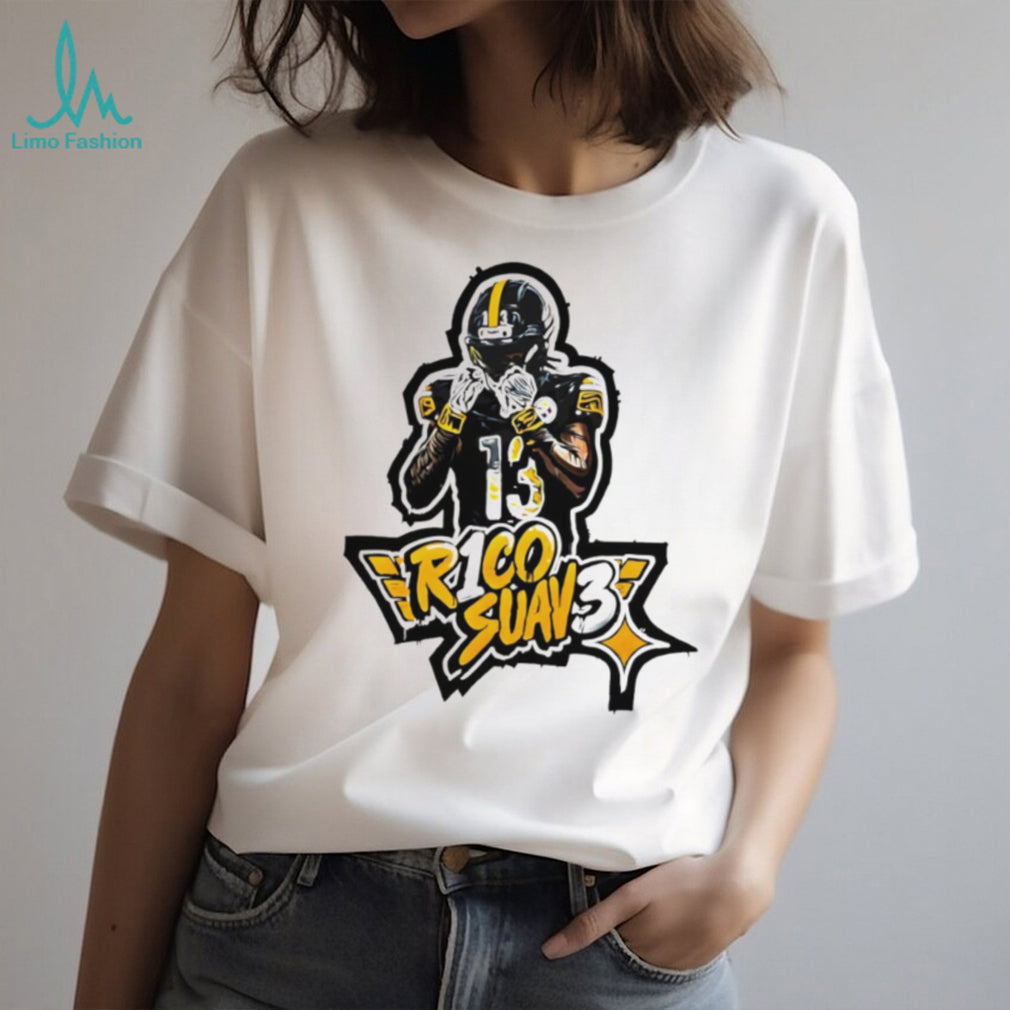 Rico Suave 13 Black and Gold Football Street Art T shirt