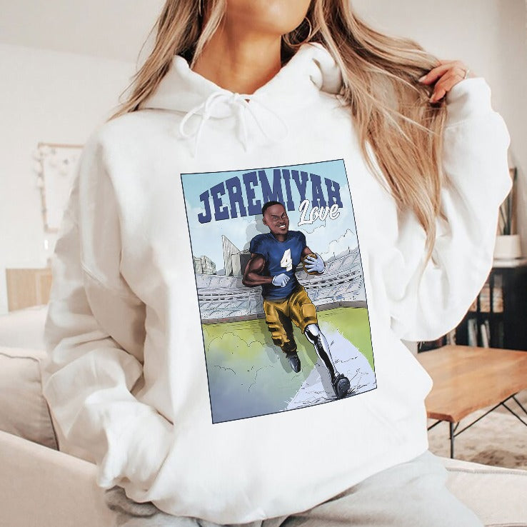 Riley Leonard Wearing Jeremiyah Love Shirt