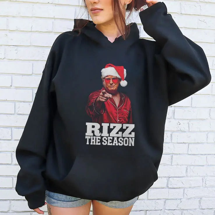 Rizz The Season Trump Christmas Santa Pajama Rizzmas T Shirt