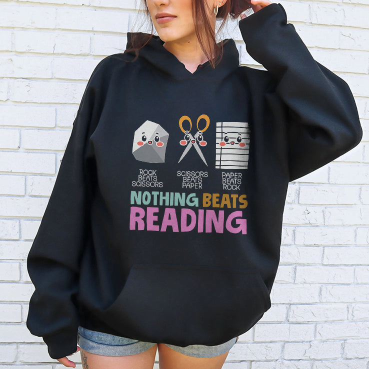 Rock Beats Scissors Scissors Beats Paper Paper Beats Rock Nothing Beats Reading Shirt