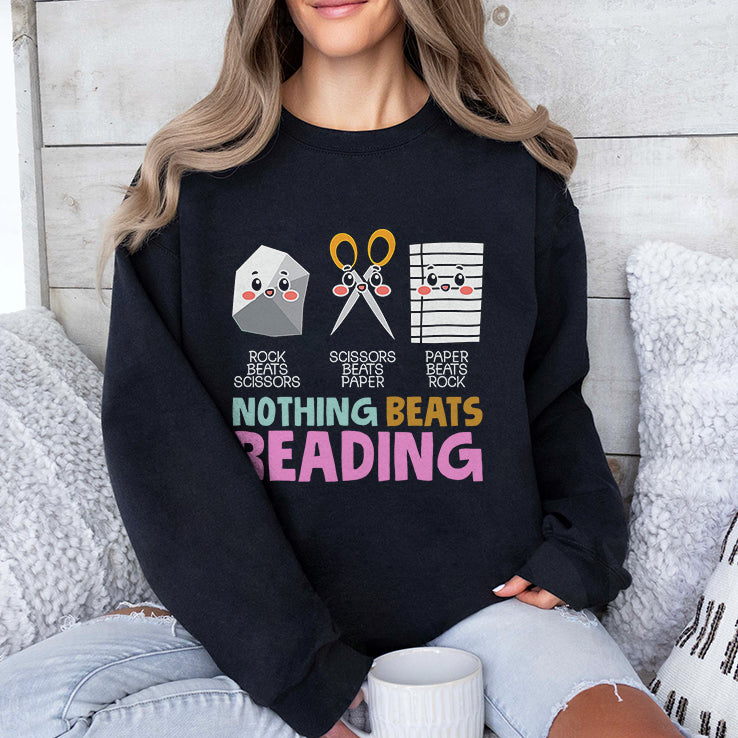 Rock Beats Scissors Scissors Beats Paper Paper Beats Rock Nothing Beats Reading Shirt