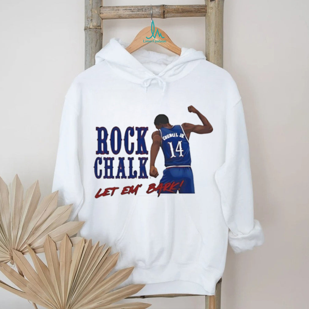 Rock Chalk Let Em Bark Council Jr 14 Kansas Basketball Fan T Shirt