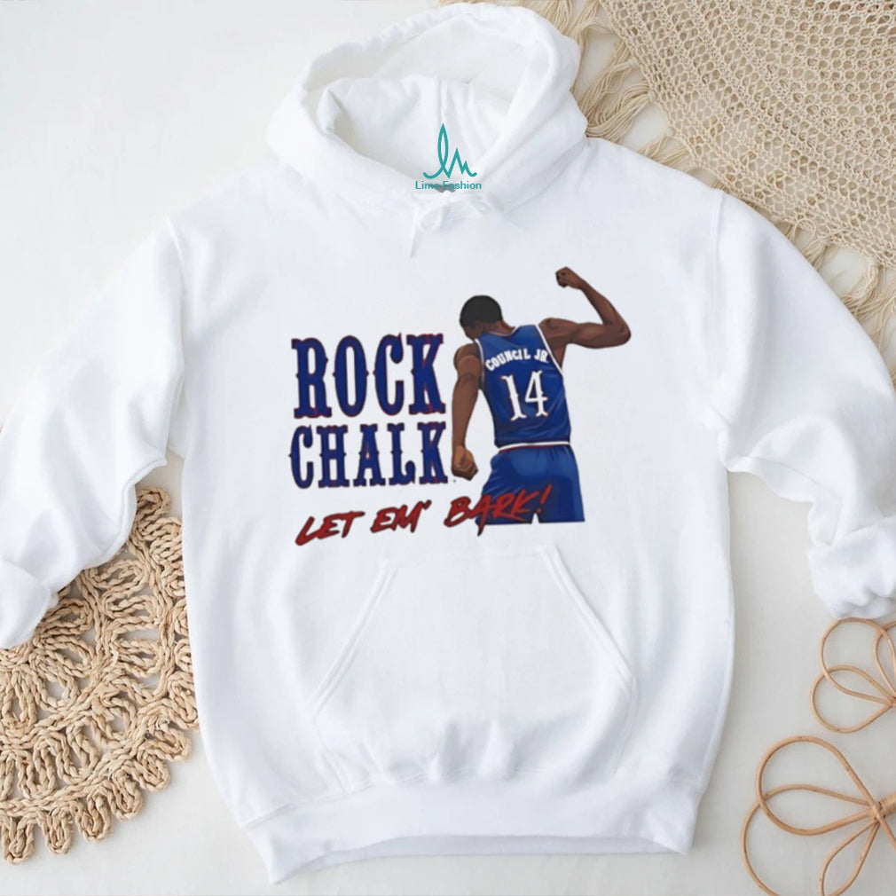 Rock Chalk Let Em Bark Council Jr 14 Kansas Basketball Fan T Shirt