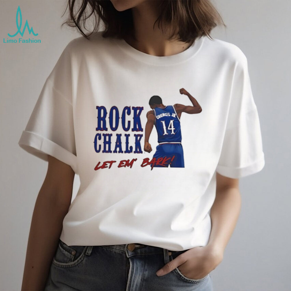 Rock Chalk Let Em Bark Council Jr 14 Kansas Basketball Fan T Shirt